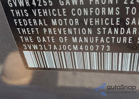 2012 Volkswagen Jetta 2.0L Tdi из США, поврежденный, VIN 3VW3L7AJ0CM400773